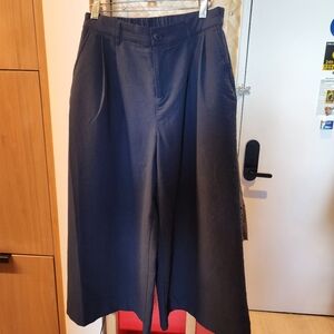 Muji crepe samurai pants medium navy blue